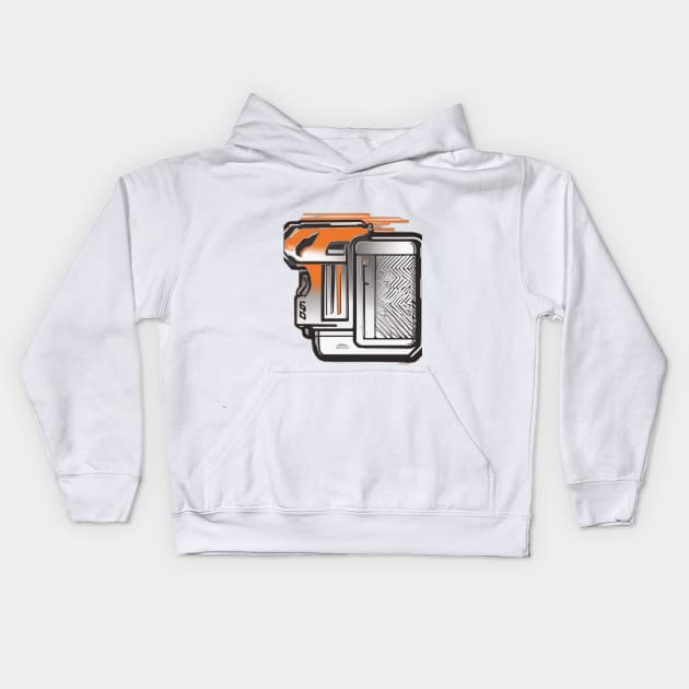 Abstract Sci-Fi Pistol Design No. 811 Kids Hoodie by cornelliusy